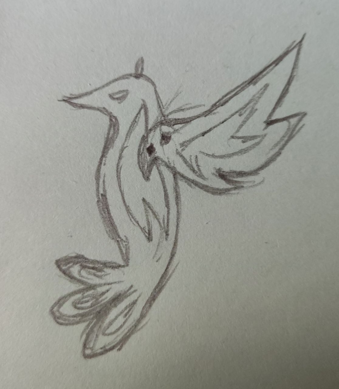 Hummingbird necklace sketch